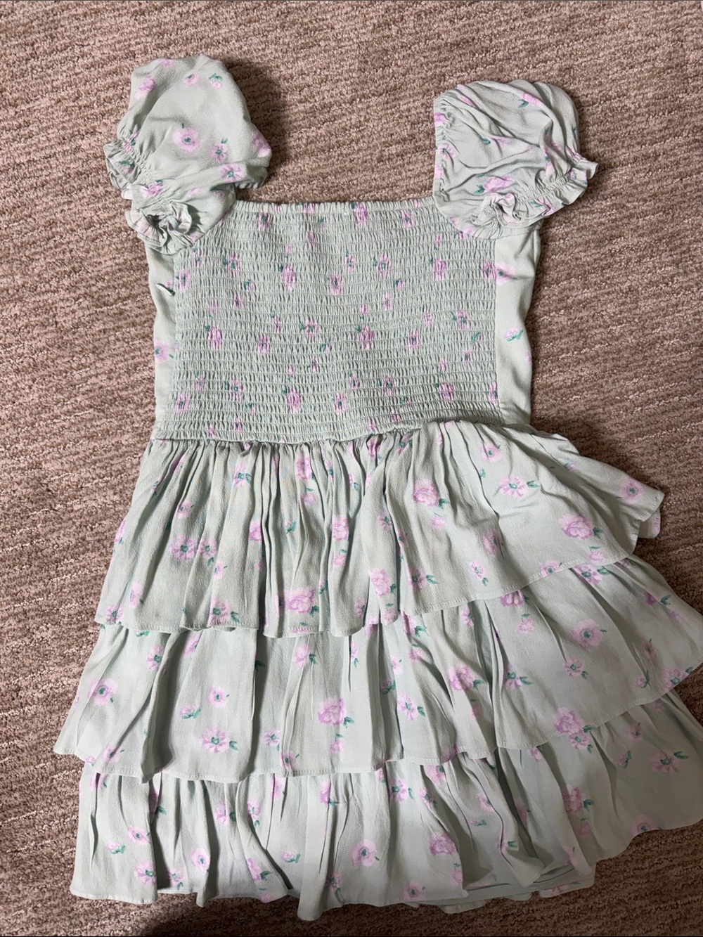 Wayf Mint Green Tiered Floral Dress - Picture 5 of 5